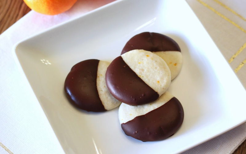 Chocolate-dipped cookies