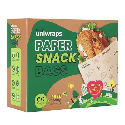 Uniwraps Multi-Purpose Paper Snack Bags with Sealing Stickers